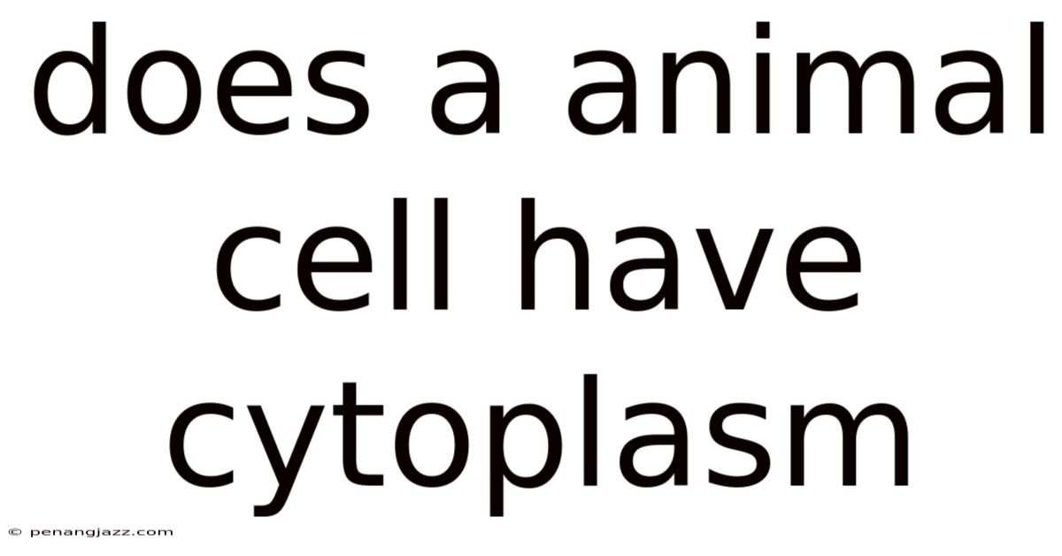 Does A Animal Cell Have Cytoplasm