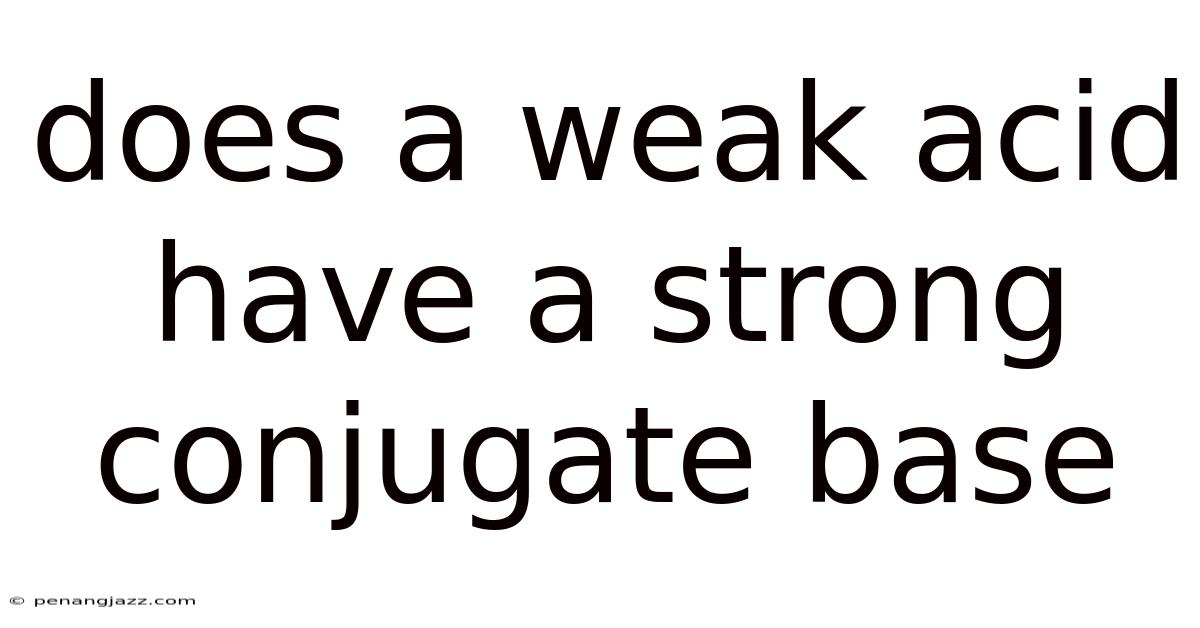 Does A Weak Acid Have A Strong Conjugate Base