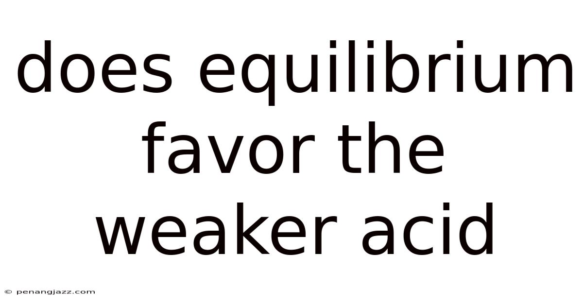Does Equilibrium Favor The Weaker Acid
