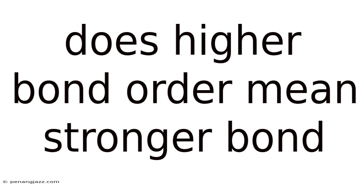 Does Higher Bond Order Mean Stronger Bond