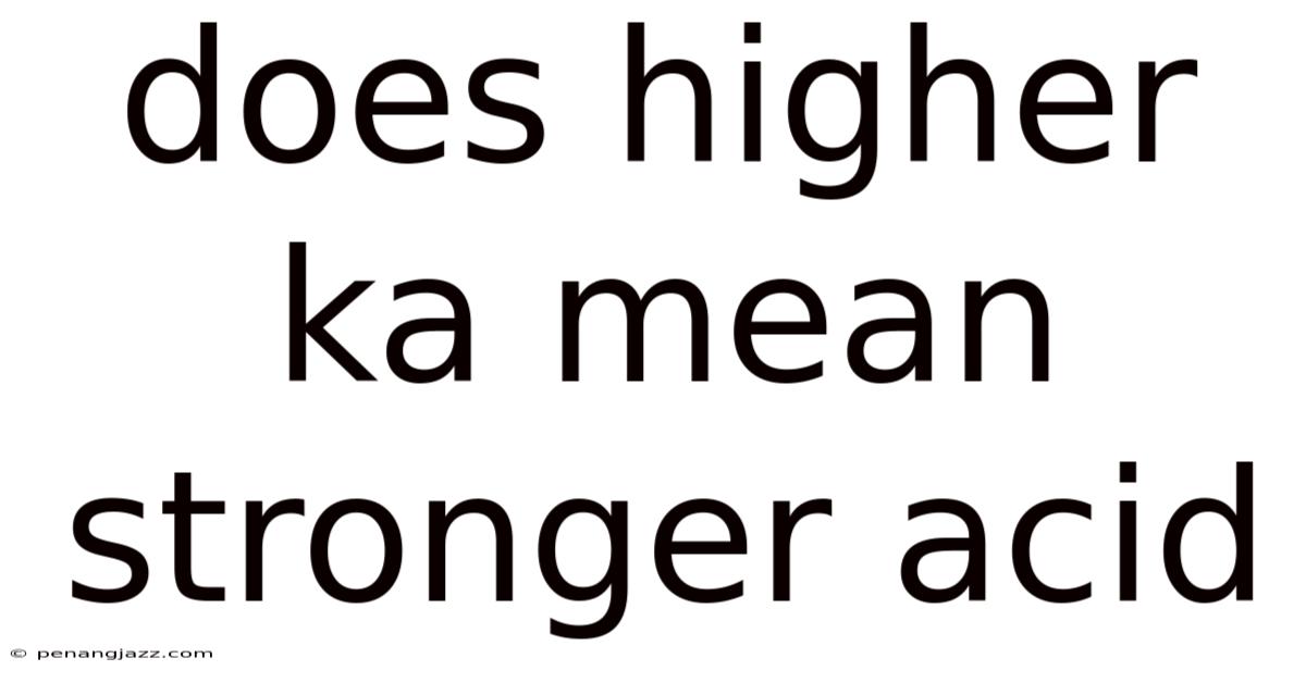 Does Higher Ka Mean Stronger Acid