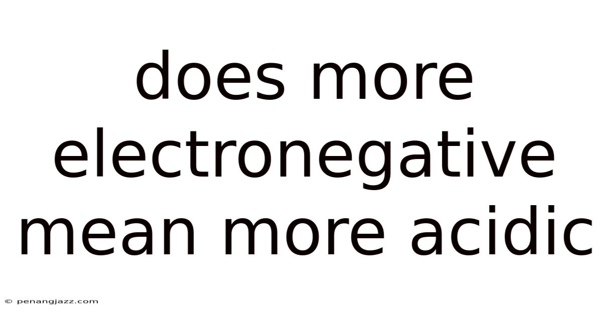 Does More Electronegative Mean More Acidic