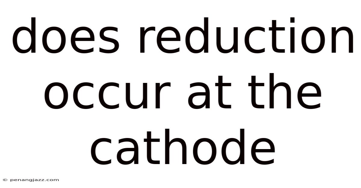 Does Reduction Occur At The Cathode