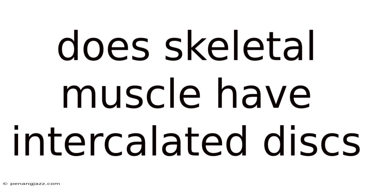 Does Skeletal Muscle Have Intercalated Discs