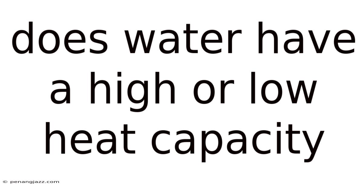 Does Water Have A High Or Low Heat Capacity