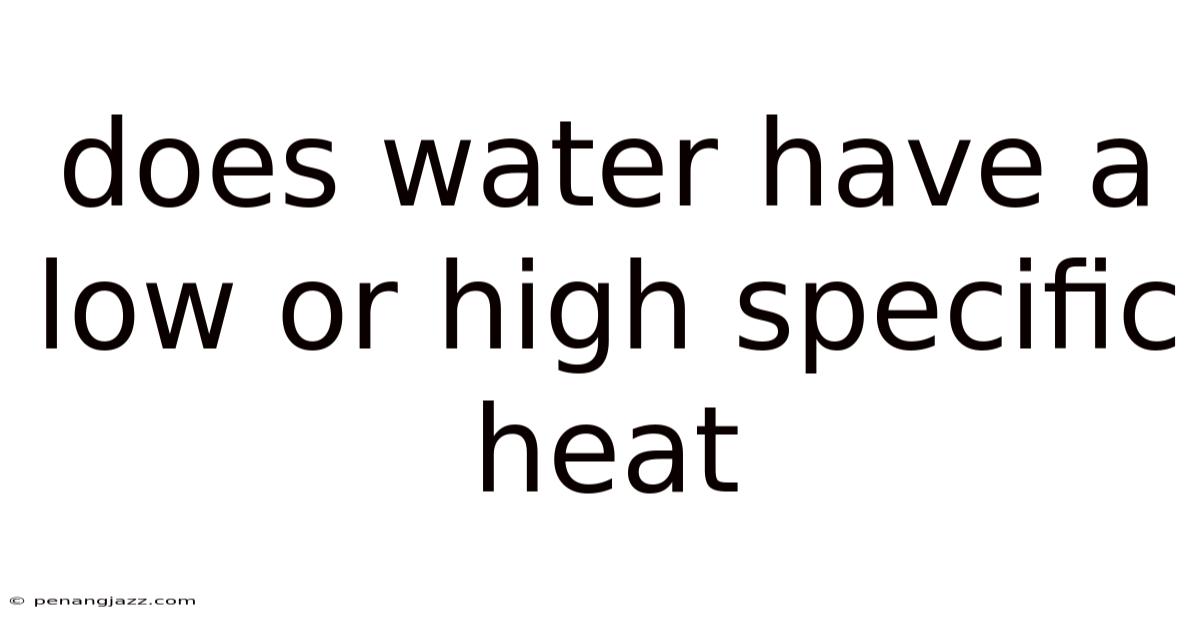 Does Water Have A Low Or High Specific Heat