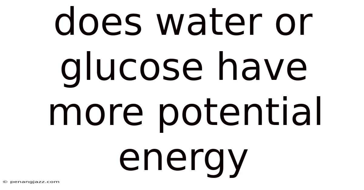 Does Water Or Glucose Have More Potential Energy