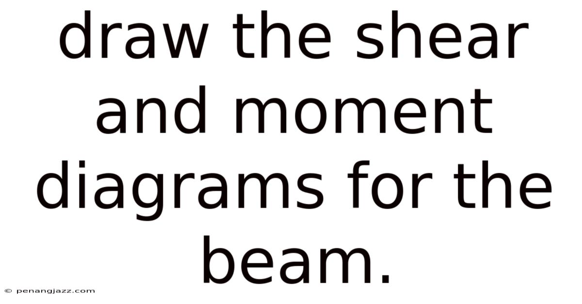 Draw The Shear And Moment Diagrams For The Beam.