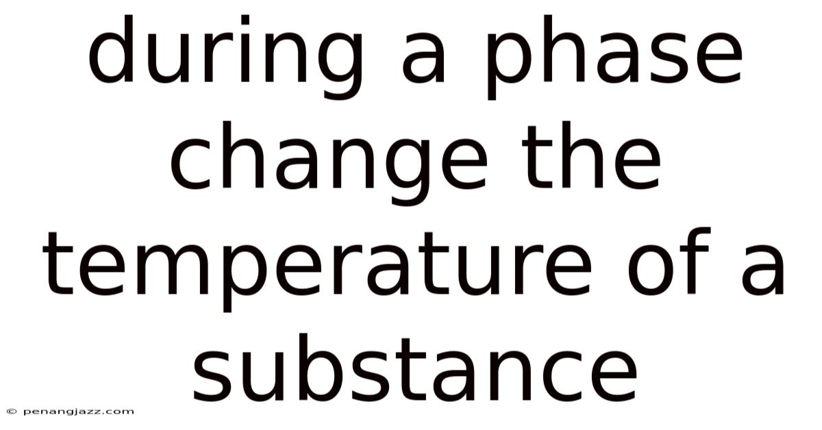 During A Phase Change The Temperature Of A Substance
