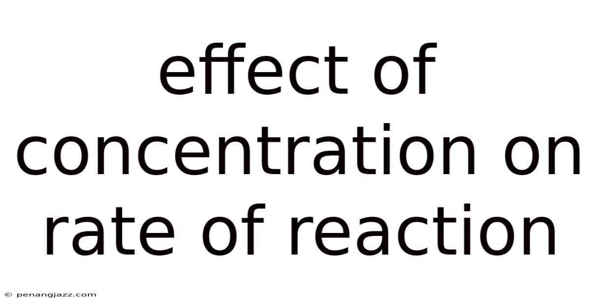 Effect Of Concentration On Rate Of Reaction