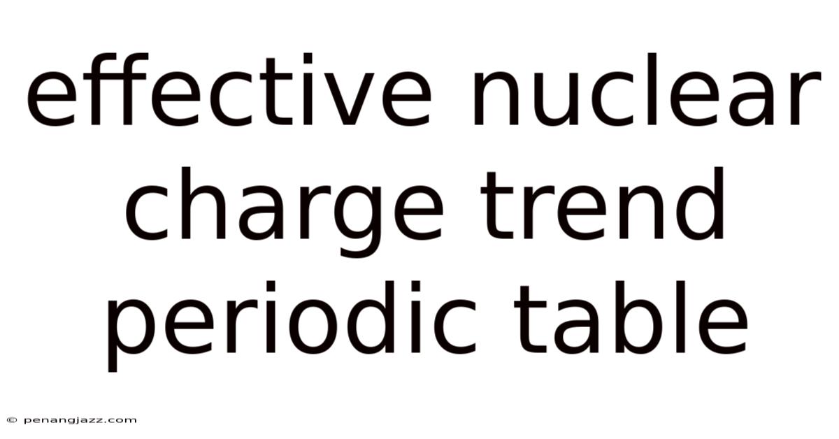 Effective Nuclear Charge Trend Periodic Table