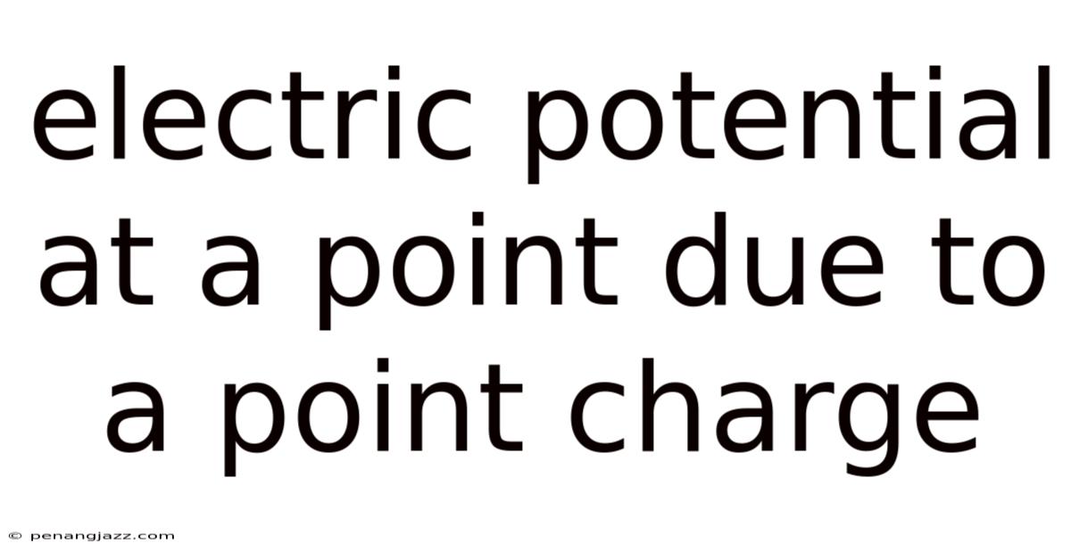 Electric Potential At A Point Due To A Point Charge