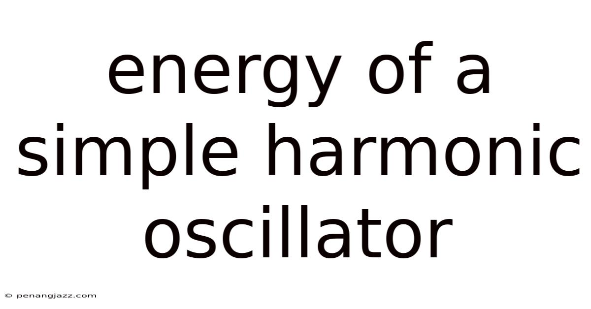 Energy Of A Simple Harmonic Oscillator