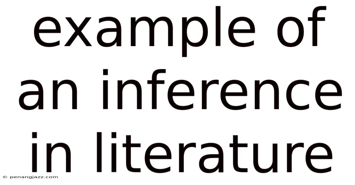 Example Of An Inference In Literature