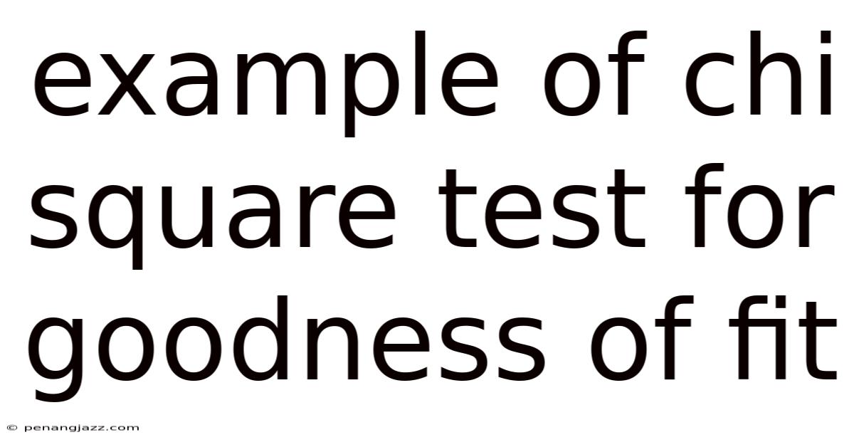 Example Of Chi Square Test For Goodness Of Fit