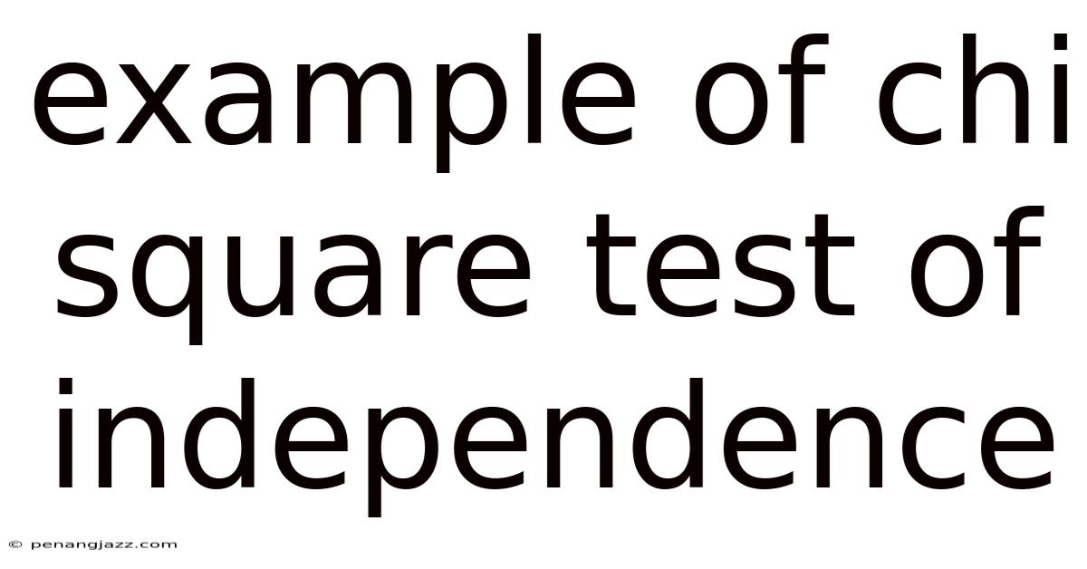 Example Of Chi Square Test Of Independence