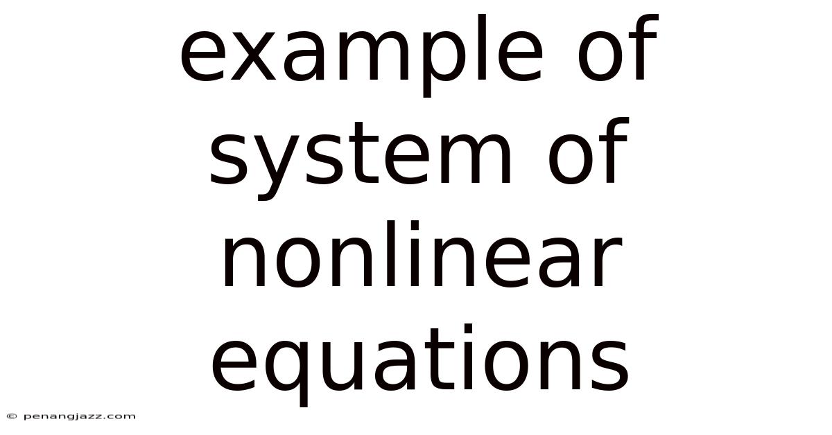 Example Of System Of Nonlinear Equations