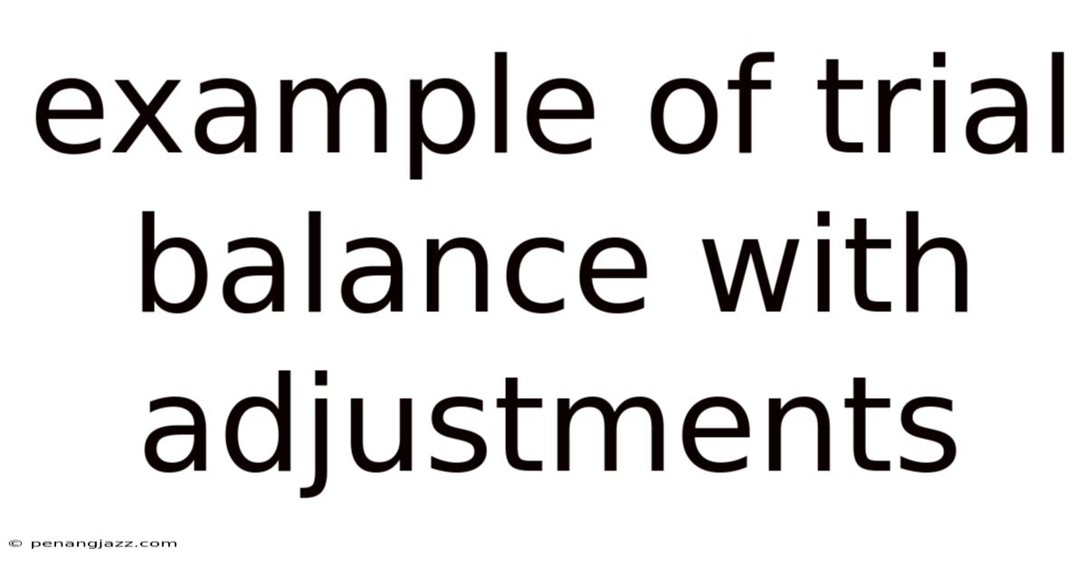 Example Of Trial Balance With Adjustments