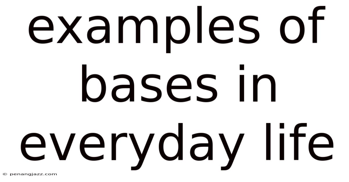 Examples Of Bases In Everyday Life