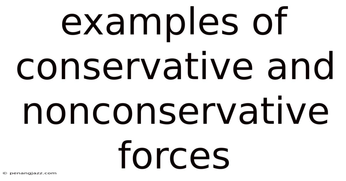Examples Of Conservative And Nonconservative Forces