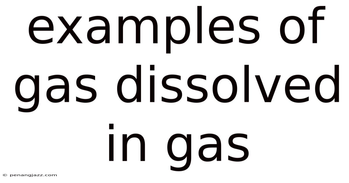 Examples Of Gas Dissolved In Gas