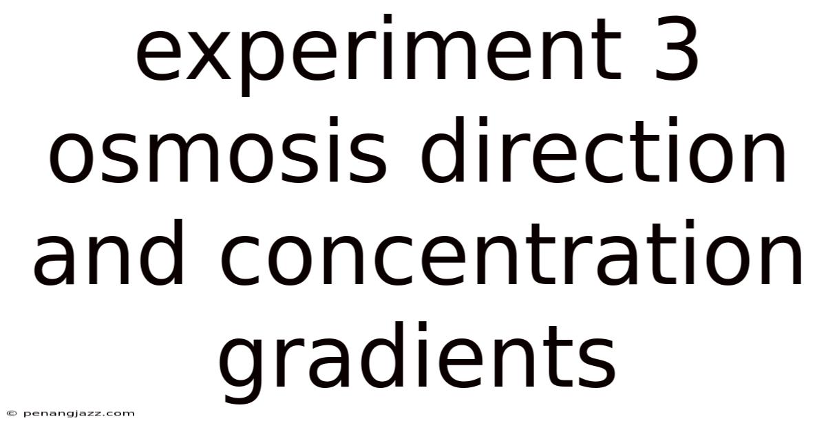 Experiment 3 Osmosis Direction And Concentration Gradients