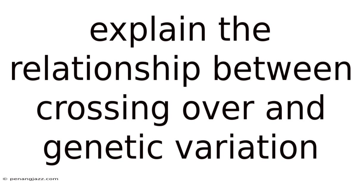 Explain The Relationship Between Crossing Over And Genetic Variation