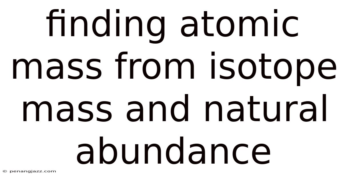 Finding Atomic Mass From Isotope Mass And Natural Abundance