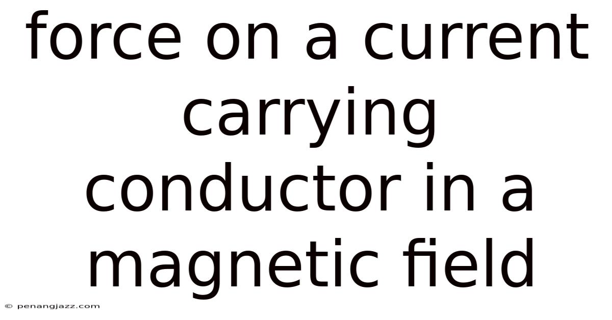 Force On A Current Carrying Conductor In A Magnetic Field