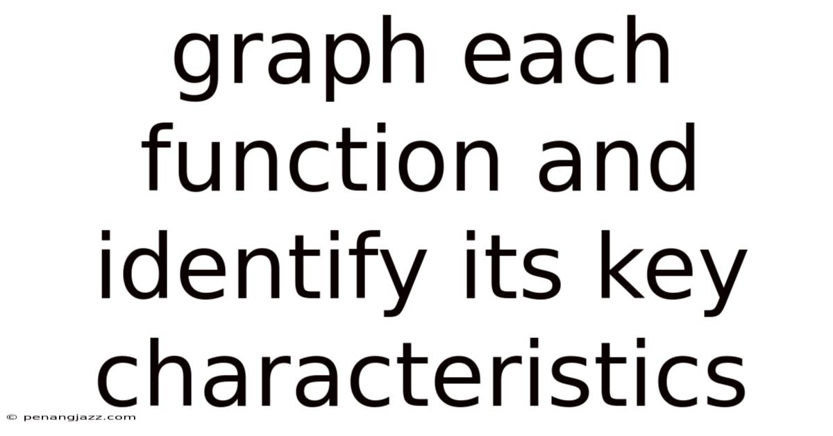 Graph Each Function And Identify Its Key Characteristics