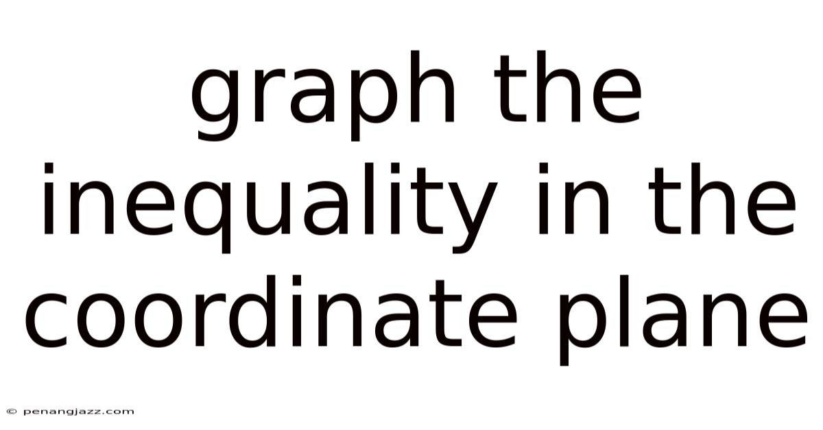 Graph The Inequality In The Coordinate Plane