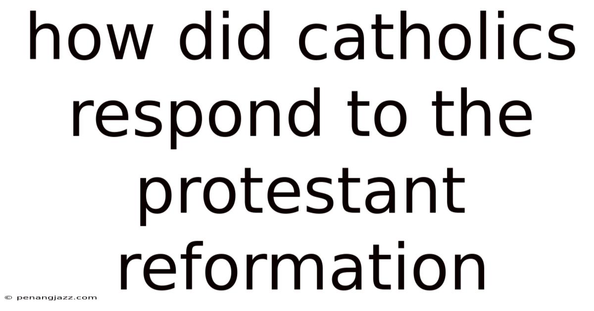 How Did Catholics Respond To The Protestant Reformation