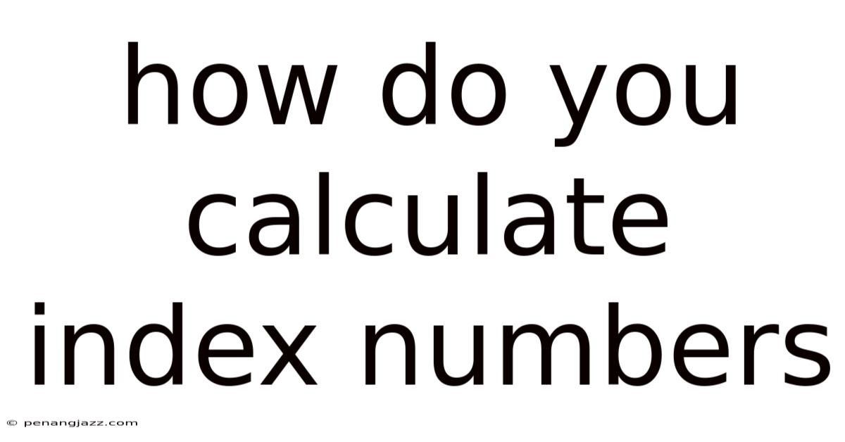 How Do You Calculate Index Numbers