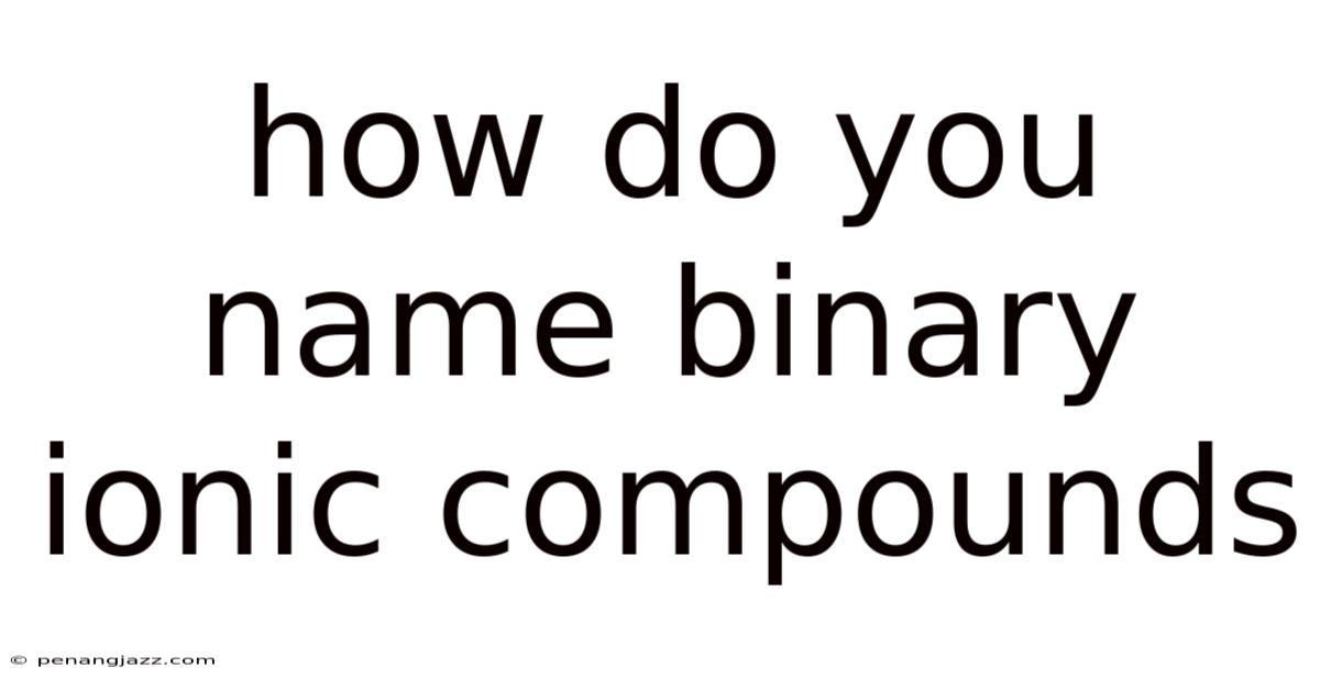 How Do You Name Binary Ionic Compounds