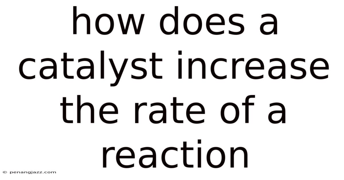 How Does A Catalyst Increase The Rate Of A Reaction