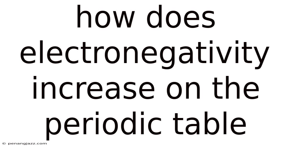 How Does Electronegativity Increase On The Periodic Table