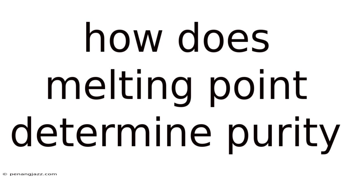 How Does Melting Point Determine Purity