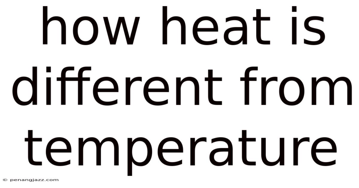 How Heat Is Different From Temperature