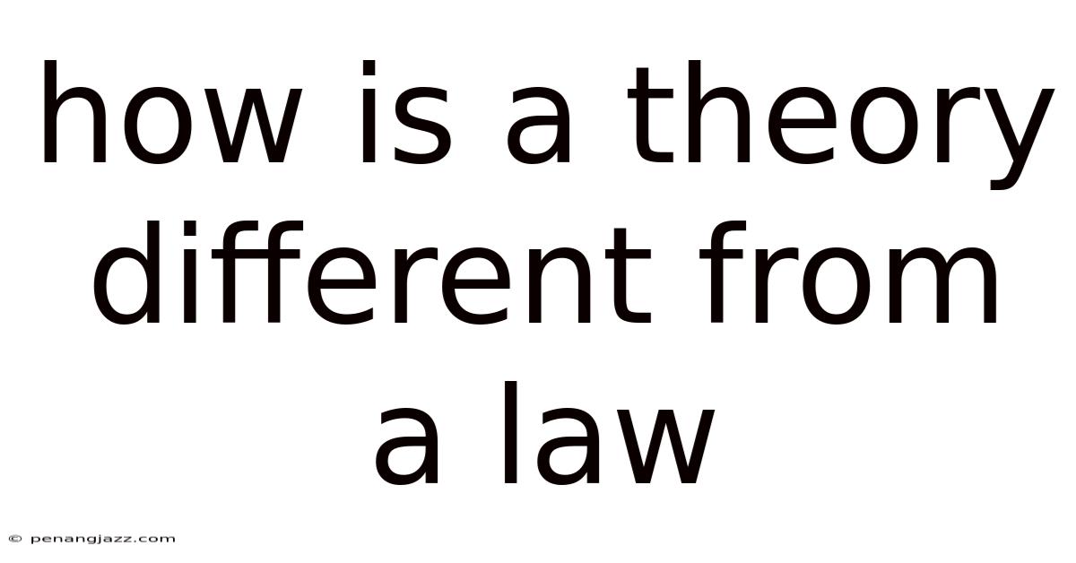 How Is A Theory Different From A Law