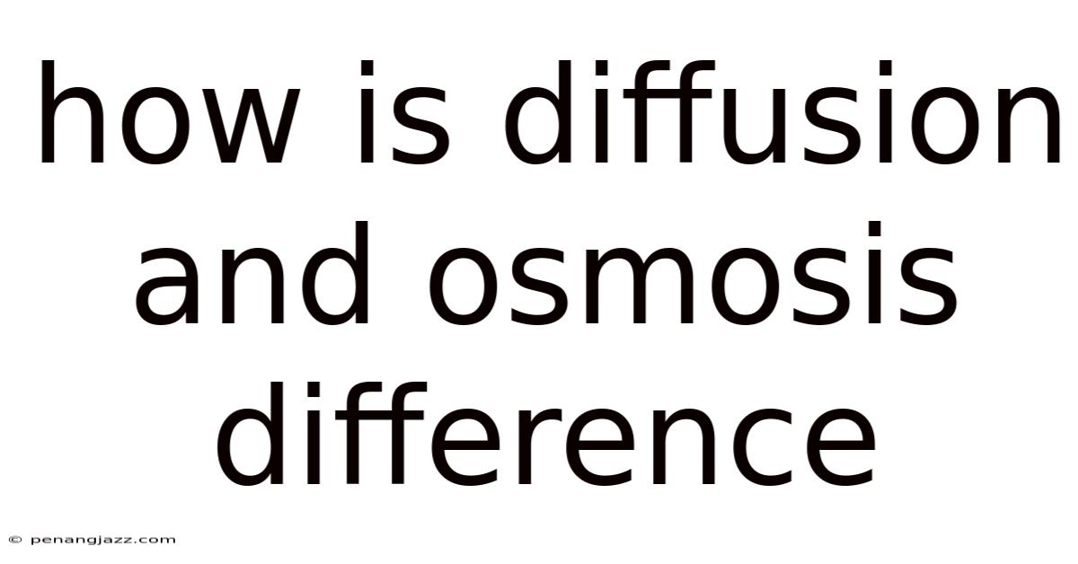 How Is Diffusion And Osmosis Difference