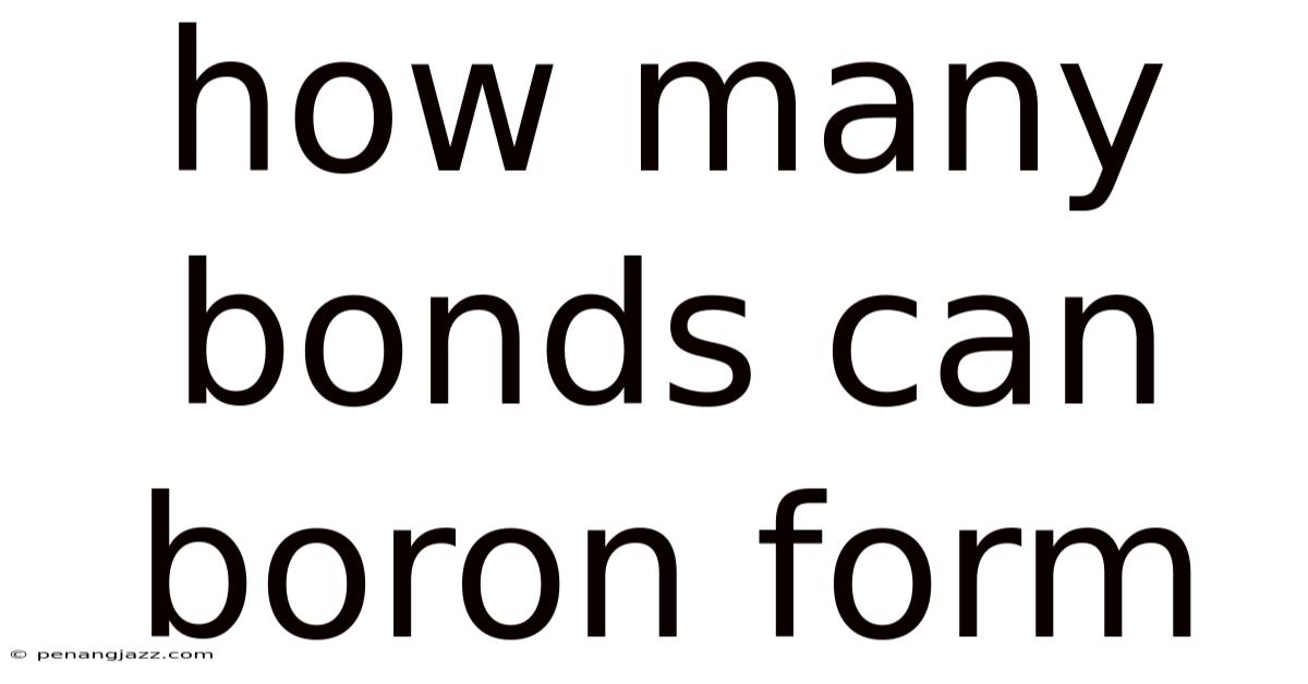 How Many Bonds Can Boron Form