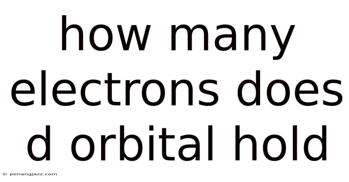 How Many Electrons Does D Orbital Hold