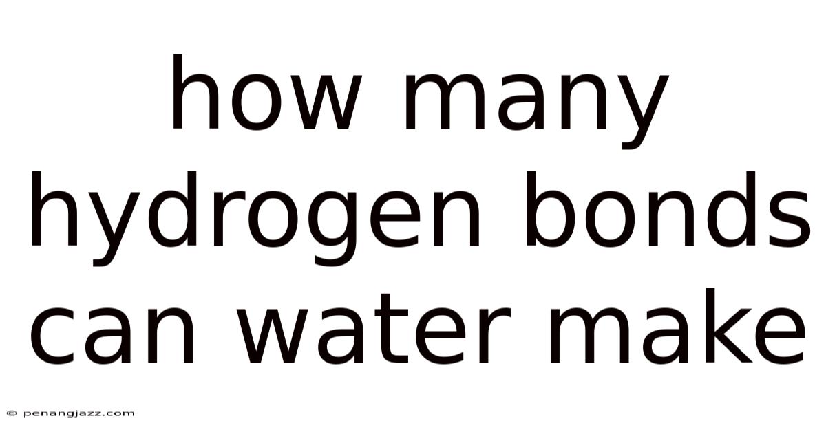 How Many Hydrogen Bonds Can Water Make