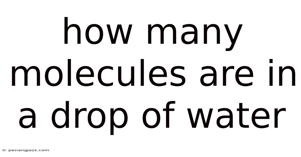How Many Molecules Are In A Drop Of Water