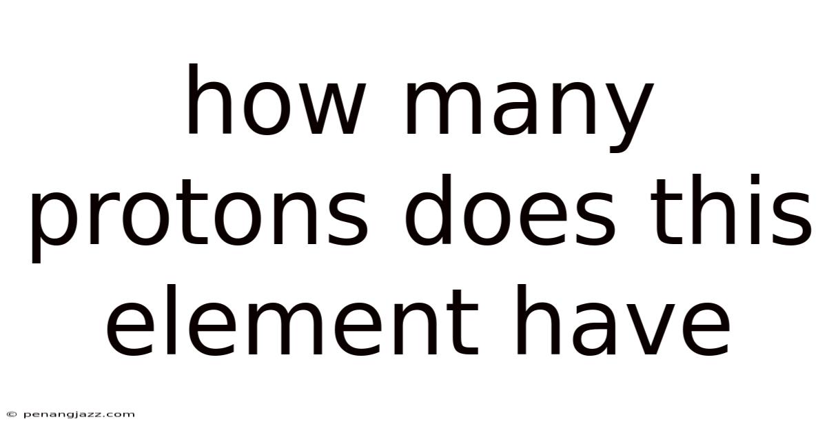 How Many Protons Does This Element Have