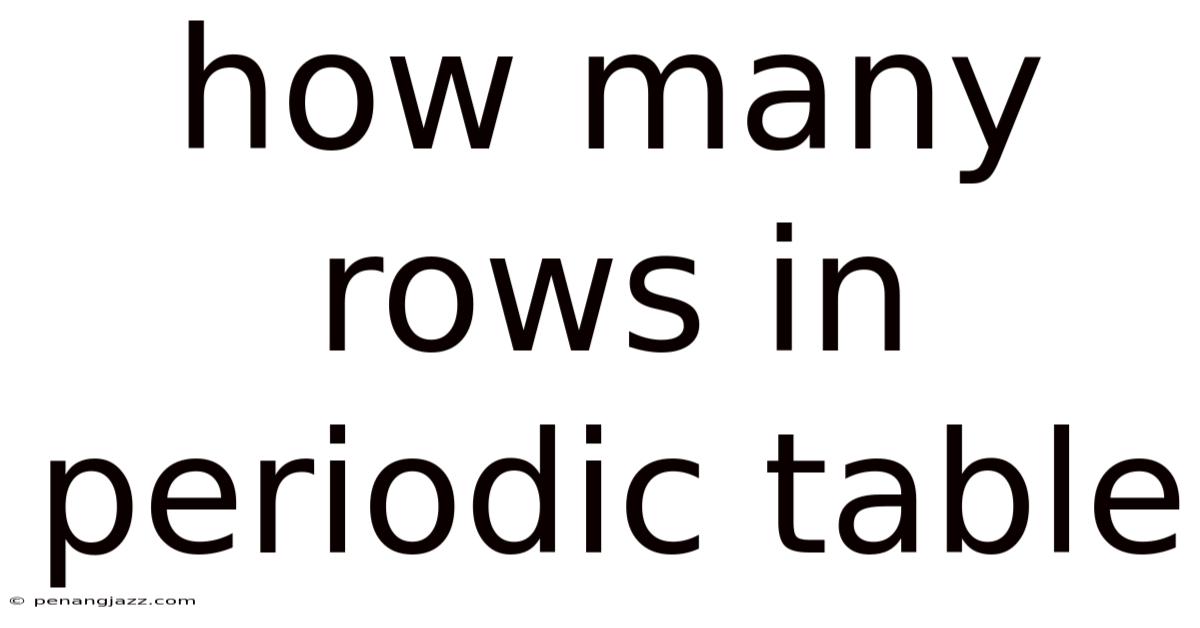 How Many Rows In Periodic Table