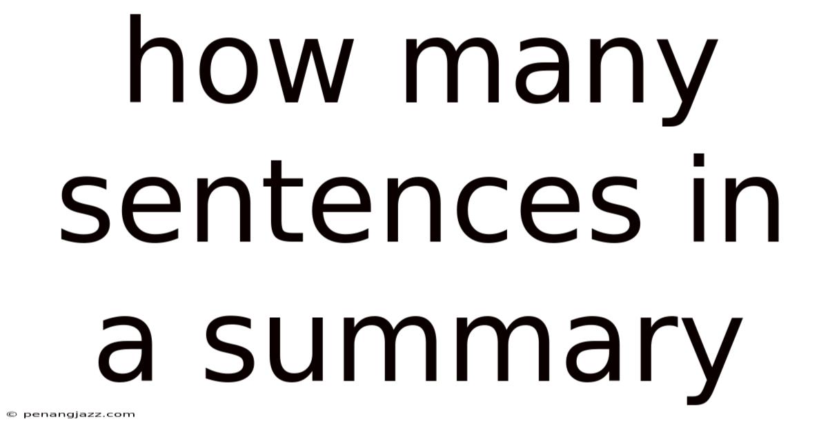 How Many Sentences In A Summary