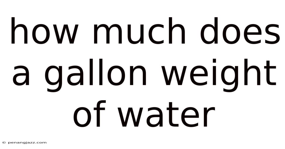 How Much Does A Gallon Weight Of Water