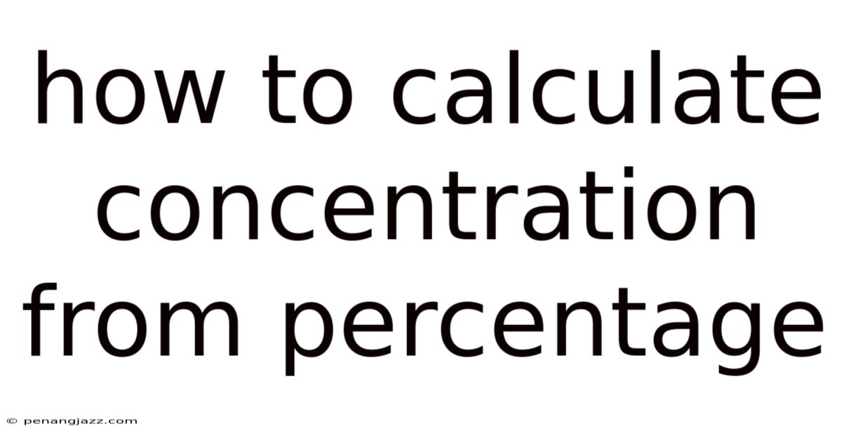 How To Calculate Concentration From Percentage