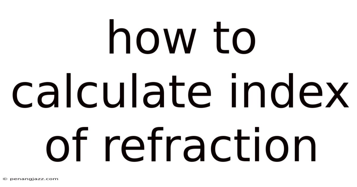 How To Calculate Index Of Refraction